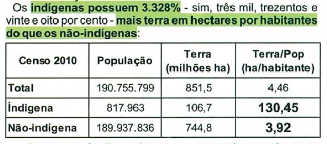 DISTRIBUCIÓN
DE LAS TIERRAS ENTRE INDÍGENAS Y NO INDÍGENAS EN BRASIL SEGÚN LA COMISIÓN