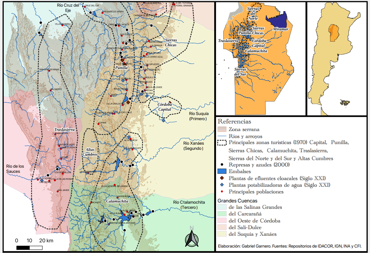 Mapa 1: Las sierras de Córdoba durante el Siglo XX
