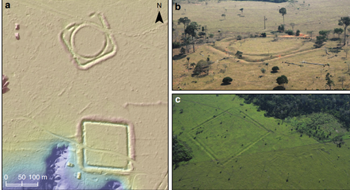 A selection of newly identified geoglyphs and
mounded ring villages