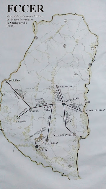  FIGURA 1. Mapa de las líneas férreas de Entre Ríos, a fines del siglo XIX.