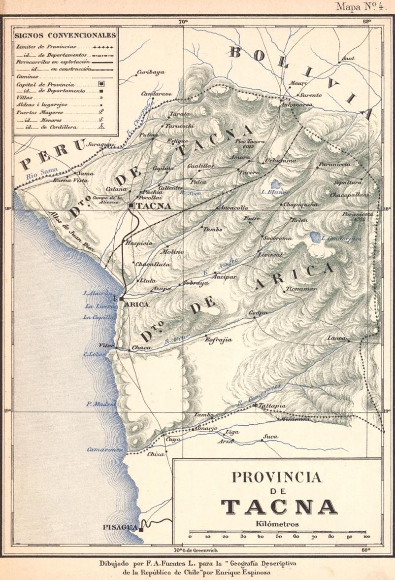 Mapa de la Provincia de Tacna. 1895.