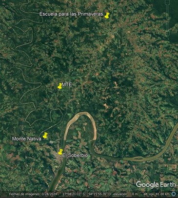 Localizaci&oacute;n de los proyectos agroecol&oacute;gicos comunitarios, El Soberbio