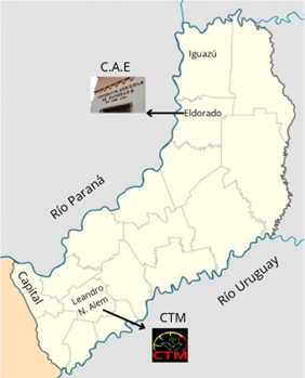 Mapa N&deg;1. Misiones, Ubicaci&oacute;n geogr&aacute;fica
