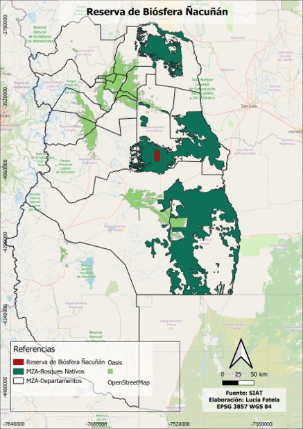 Ubicaci&oacute;n de la Reserva &Ntilde;acu&ntilde;&aacute;n y Bosques Nativos