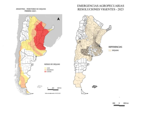 Comparaci&oacute;n entre monitoreo de sequ&iacute;as y resoluciones vigentes, 2023